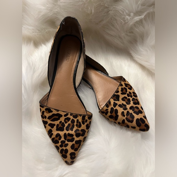 J. Crew Shoes - J. Crew Zoe D’Orsay calf hair LEOPARD PRINT LEATHER Flats Size 10